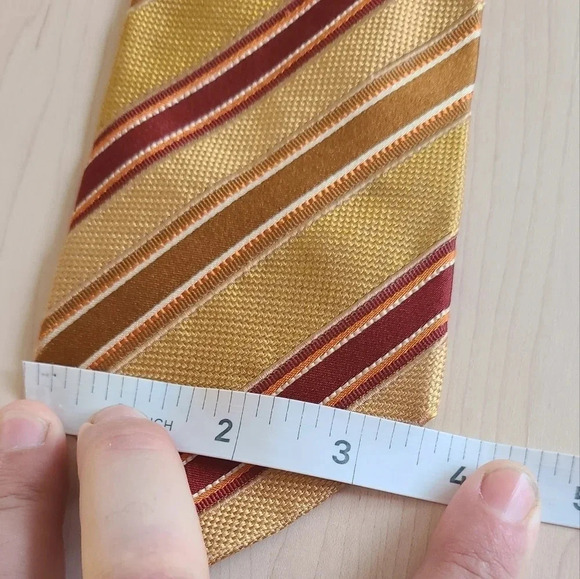 🇩🇪HUGO BOSS tie, striped, yellow and burgundy - Picture 11 of 11